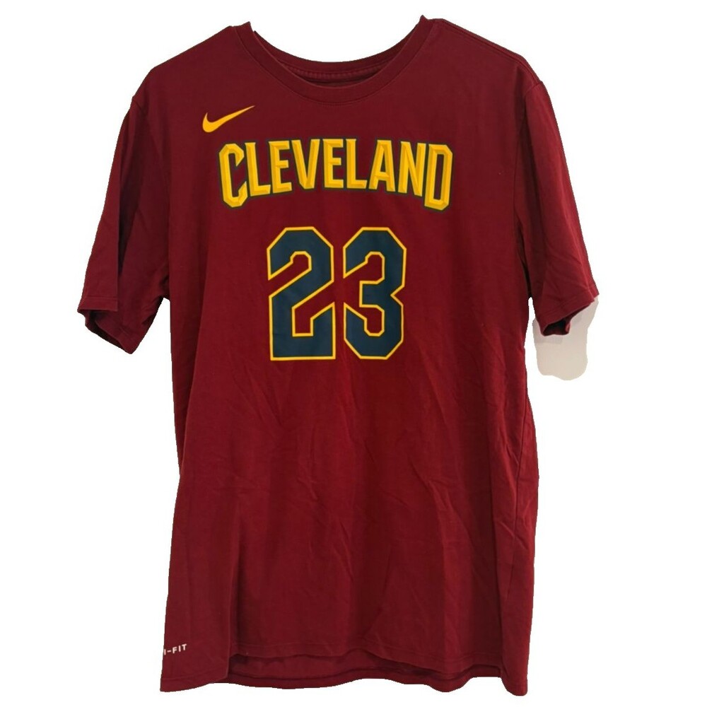 THE NIKE TEE Shirt Unisex LARGE NBA Cleveland Cavs #23 LeBron James Dri-Fit Knit